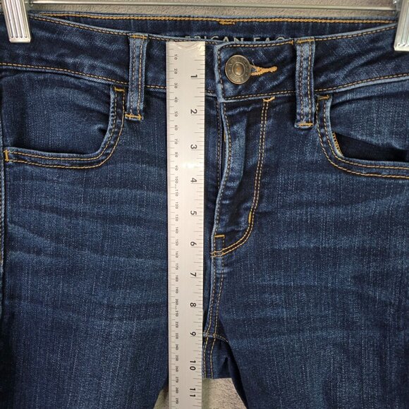 Womens American Eagle Blue Jegging Next Level Stretch Hi Rise Regular Fit Size 8 - Picture 5 of 10